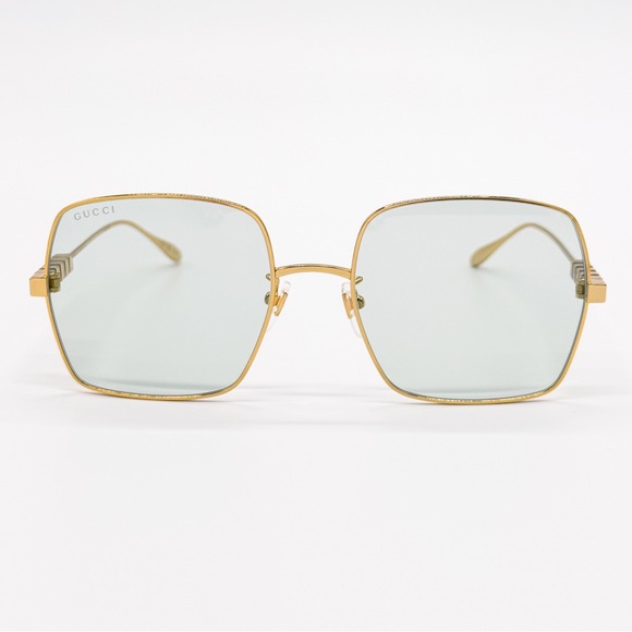 NEW GUCCI GG1434S 003 SQUARE GOLD GREEN WOMEN SUNGLASSES GUCCI - Picture 4 of 12